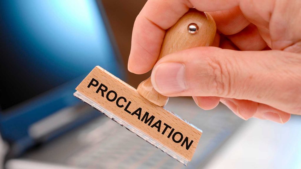 Proclamation Wooden Stamp