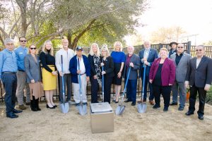 Elected officials with time capsule