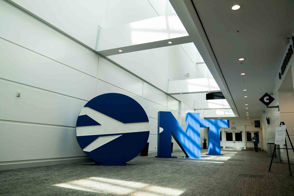 Ontario International Airport Logo in the lobby of the Ontario Convention Center