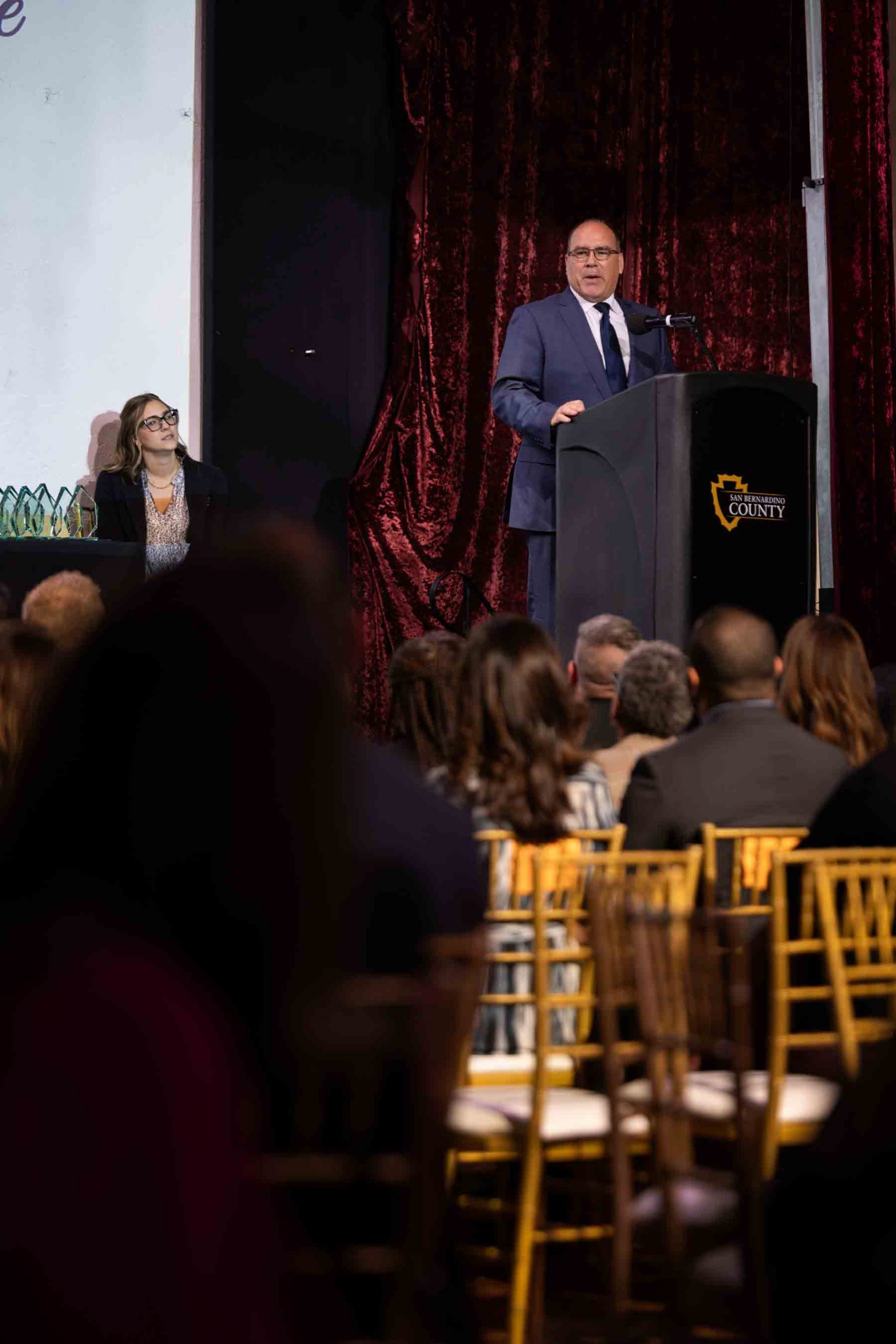 Supervisor Hagman providing the welcoming remarks to the 2024 Public Service Recogniton Awards attendees.