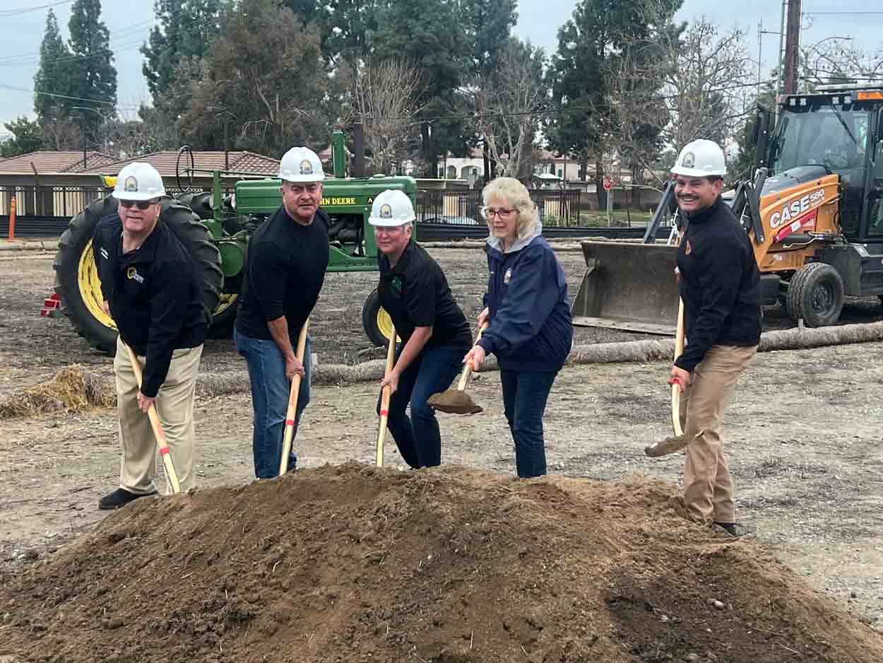 Chino Elected Officials and Supervisor Hagman breaking ground for Chino Rancho Park.