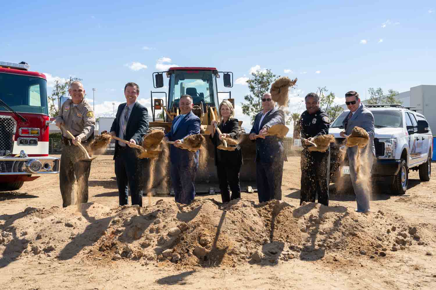 San Bernardino County Leadership breaking ground on the Valley Communications Center.