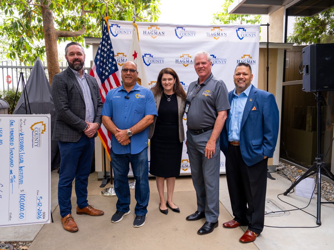 Supervisor Curt Hagman poses with Veterans Legal Institute leaders and community partners.