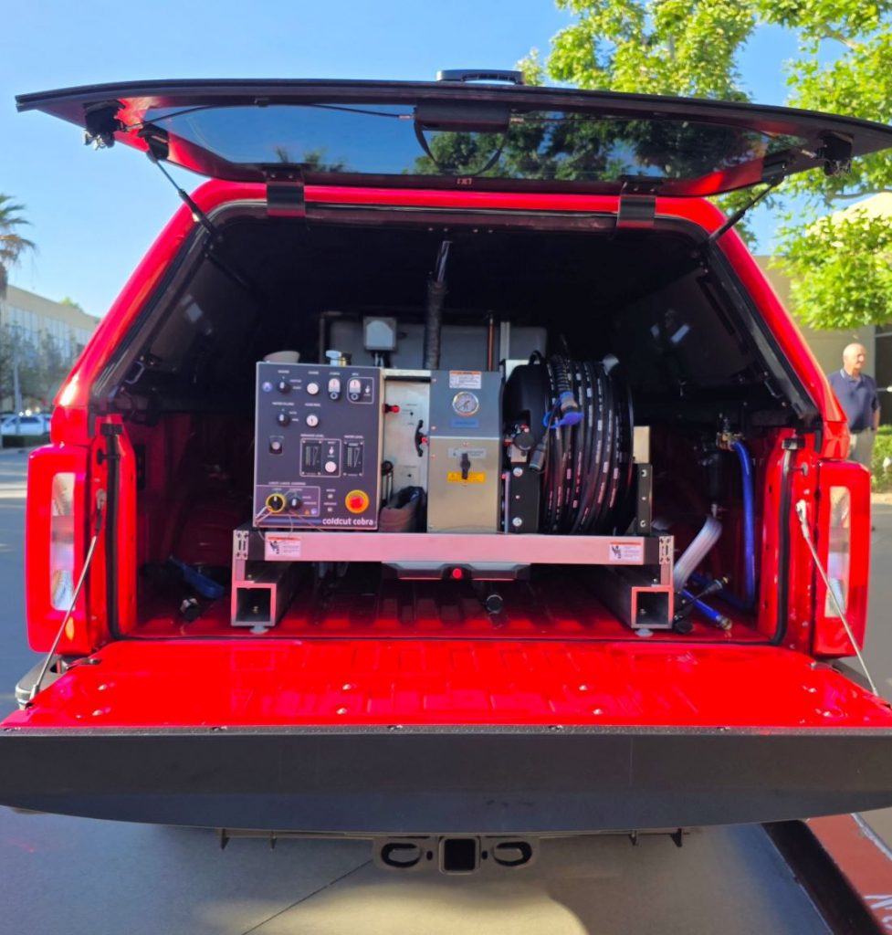 Specialized EV firefighting equipment stored in the Chino Valley Fire District's response vehicle.