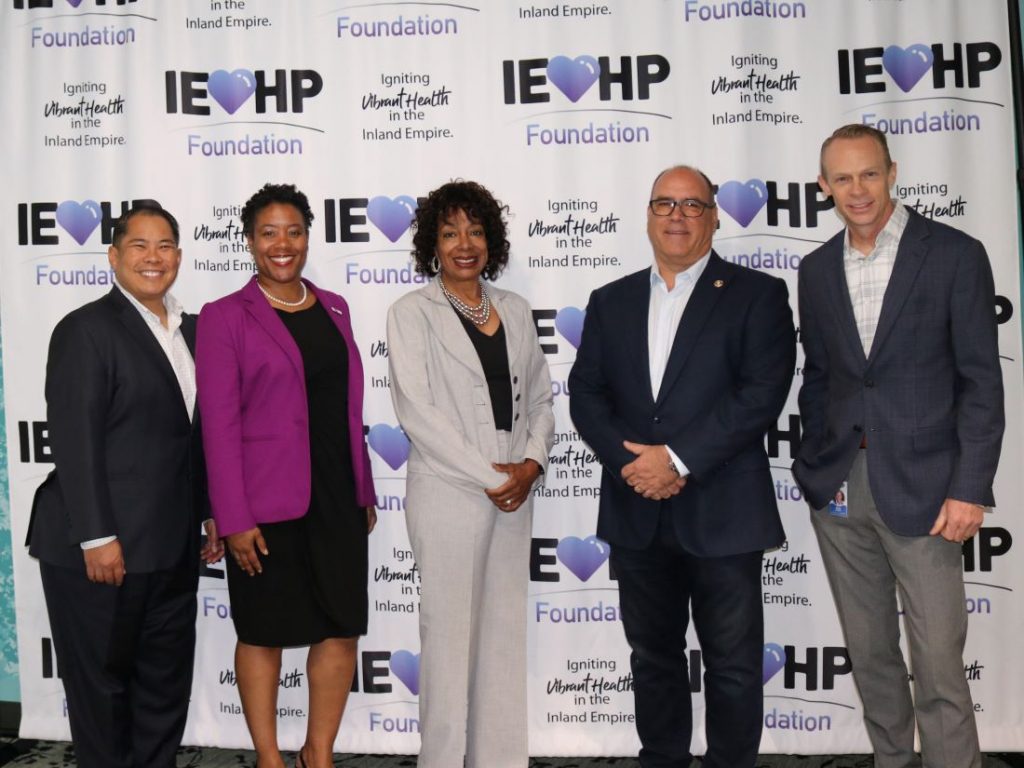Gerard V Tamparong IEHP Foundation Board Member Andrea Campbell, Manager, Eligibility & Outreach, IEHP Karen Scott, IEHP Foundation Board Chair Greg Bradbard, IEHP Foundation CEO