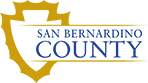 San Bernardino County logo in blue and gold.